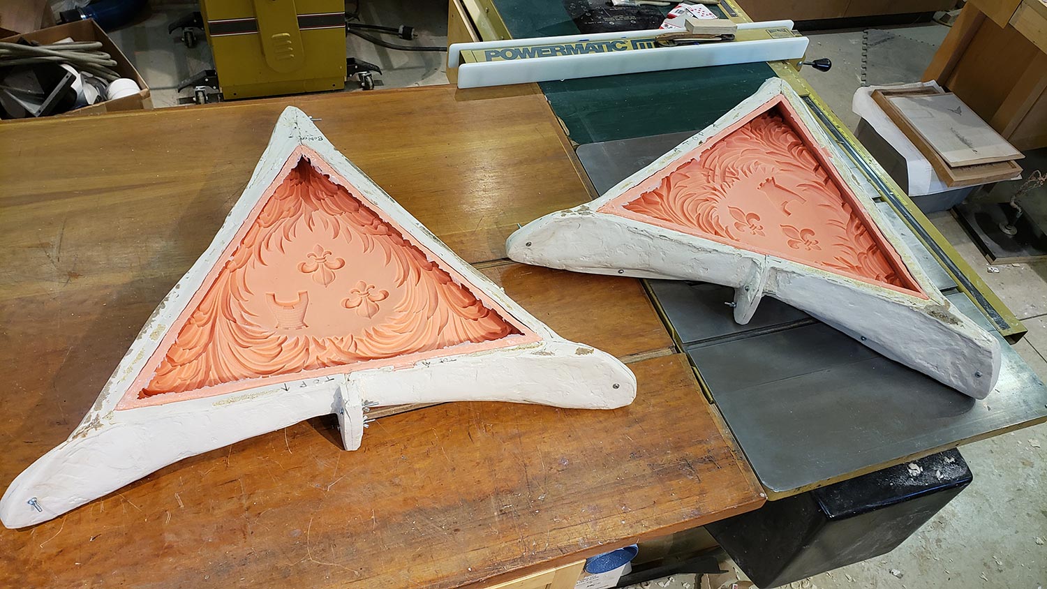 Production molds for plaster spandrels - Plaster art