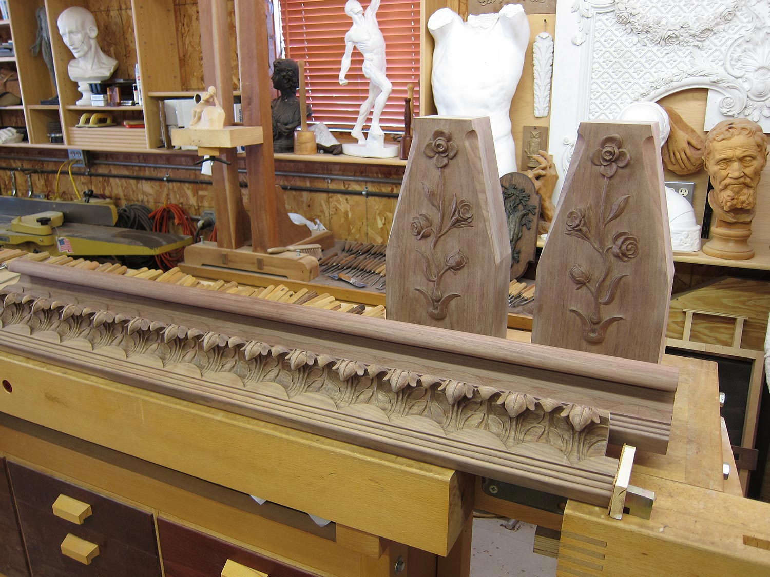 Carved plinth blocks