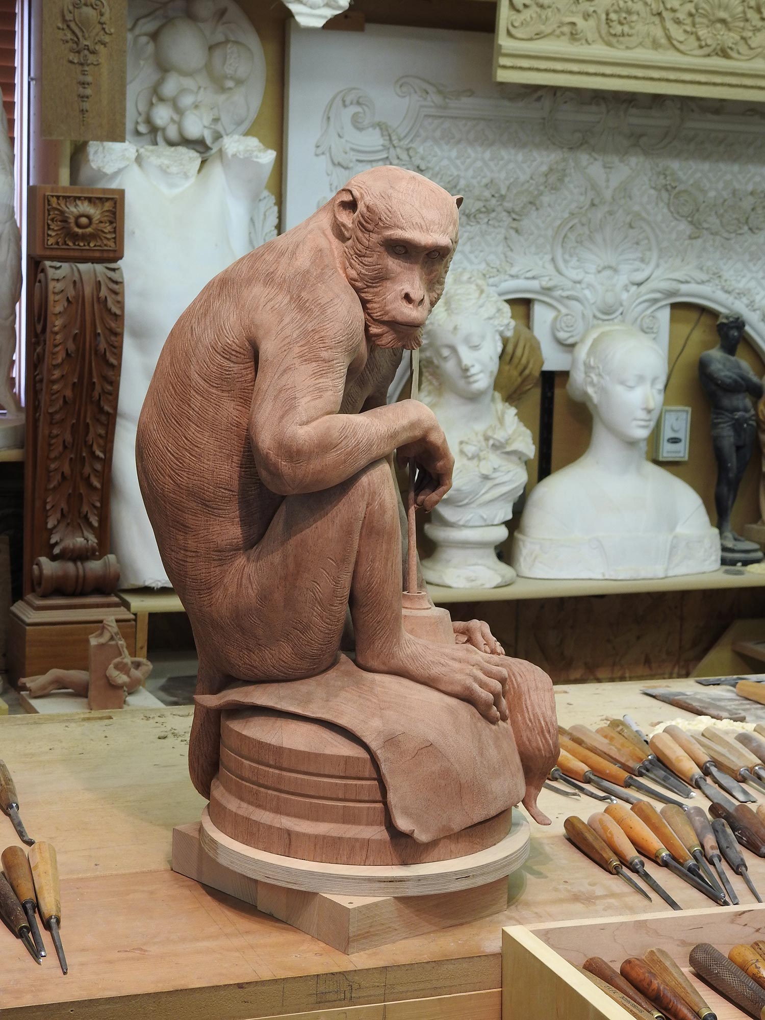 Simian Sculpture carved