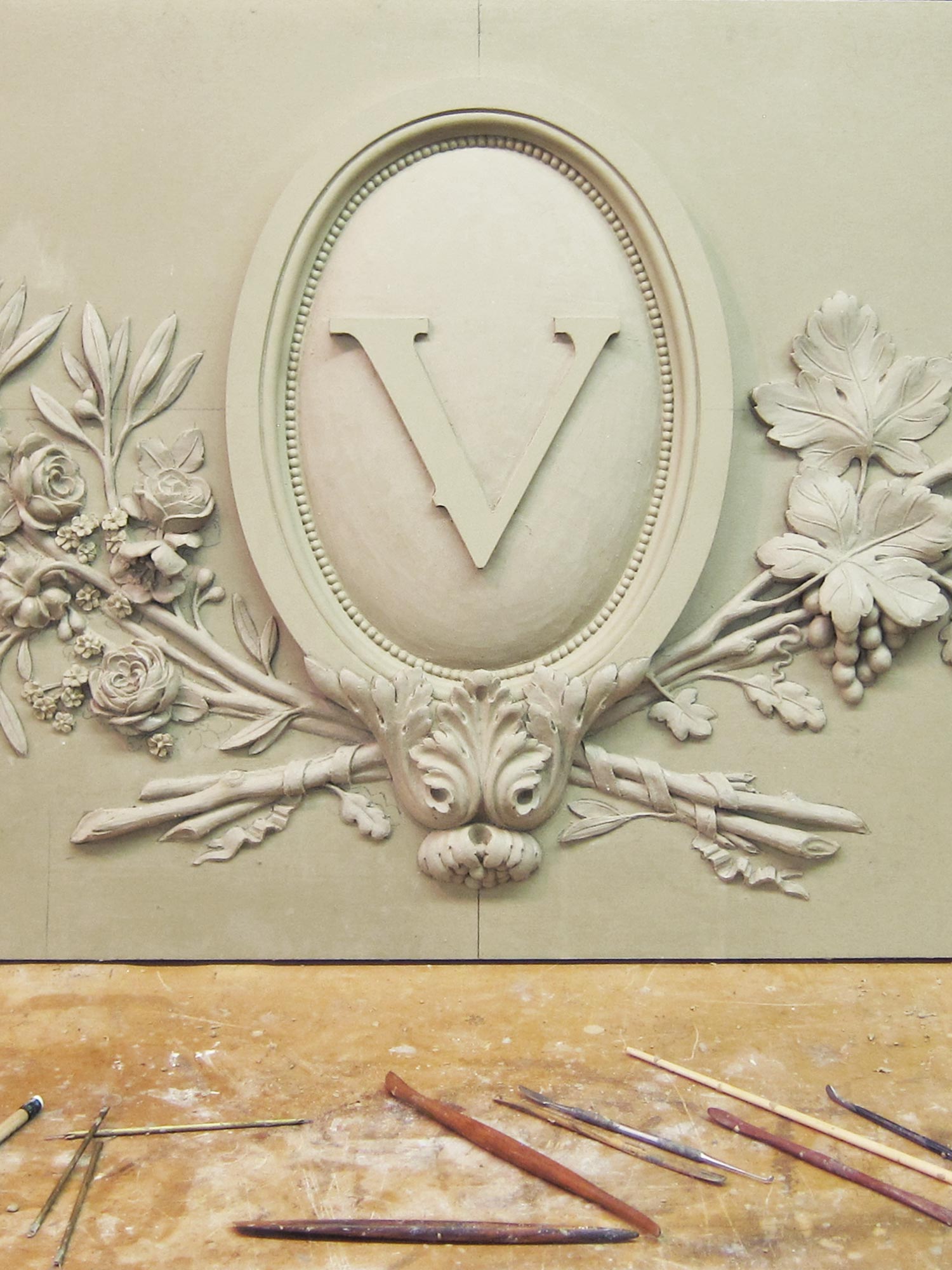 Plaster Panels - Sculpted Logo for Vaucluse Restaurant