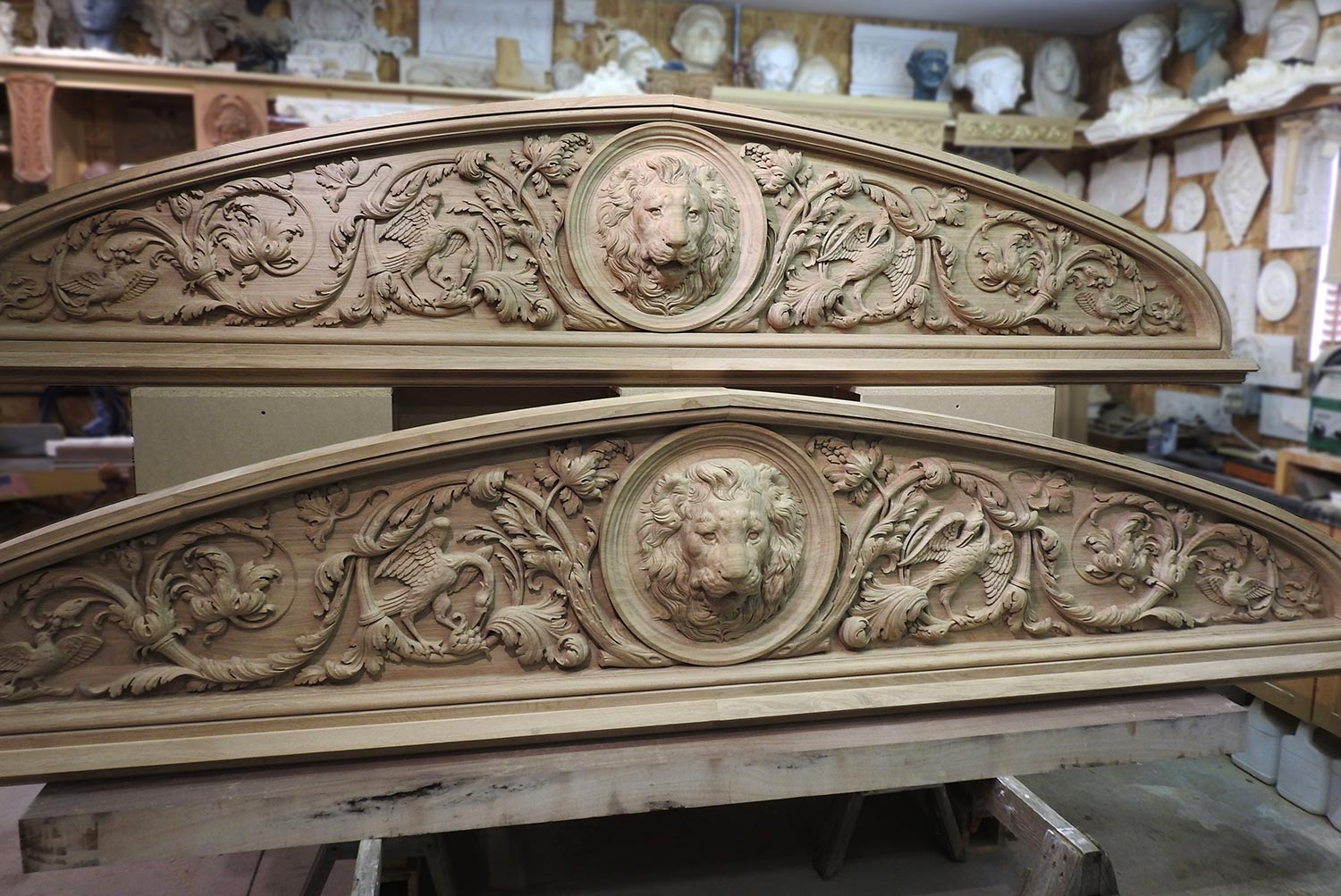 Carvings and millwork lunettes